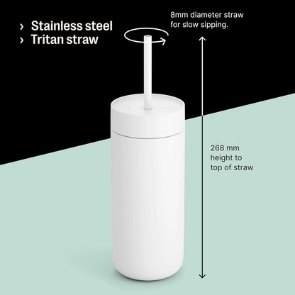 Fellow Carter Cold Ceramic Lined Tumbler 16 oz with Straw Lid, BPA-Free