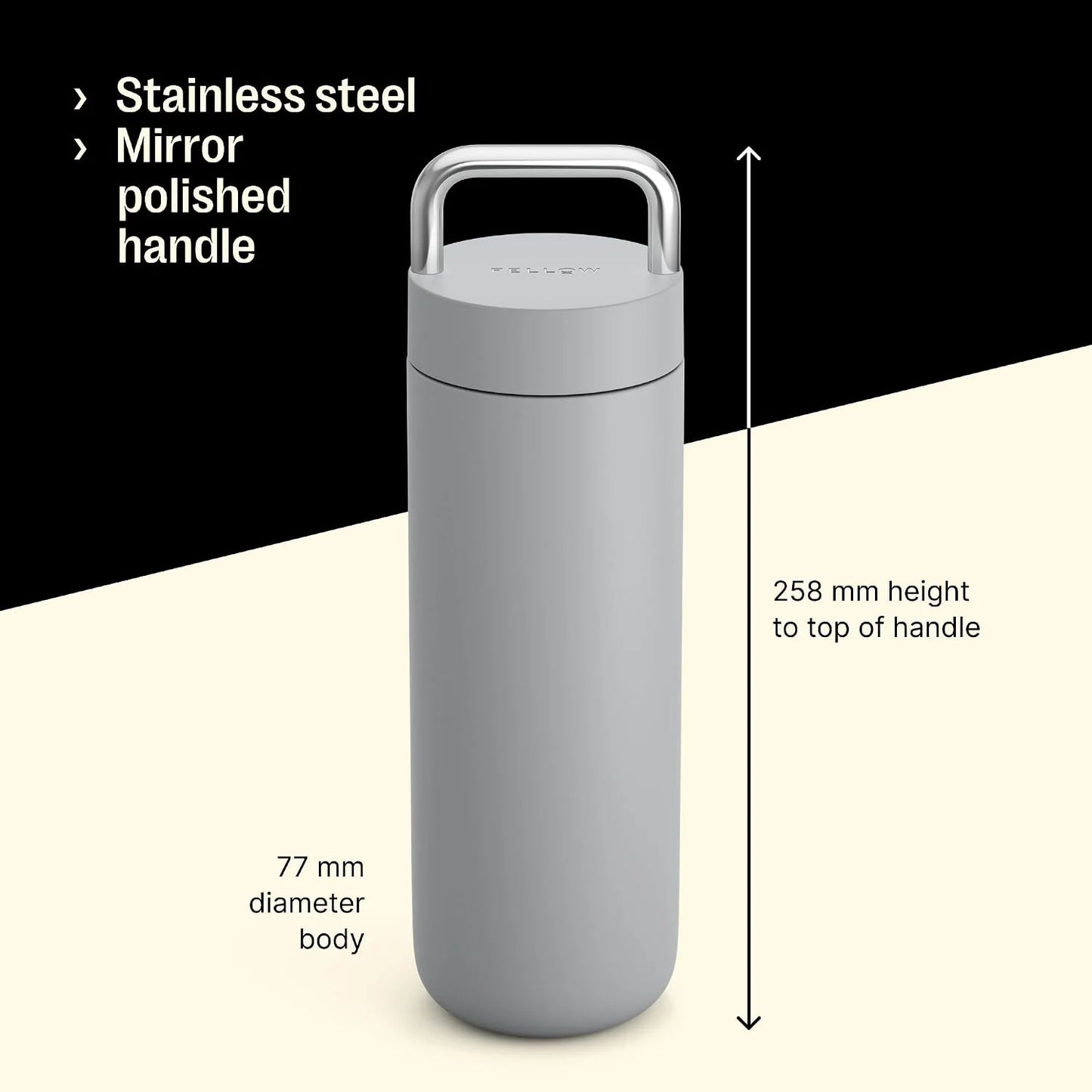 Fellow Carter Carry Ceramic Lined Travel Coffee Mug 20 oz - Matte Grey