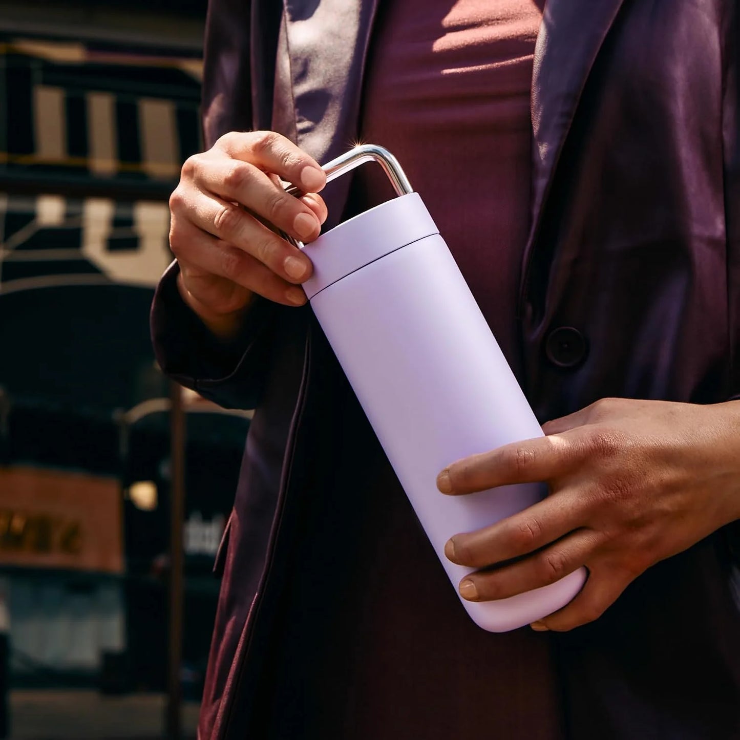 Fellow Carter Carry Ceramic Lined Travel Coffee Mug 20 oz - Peri Twinkle