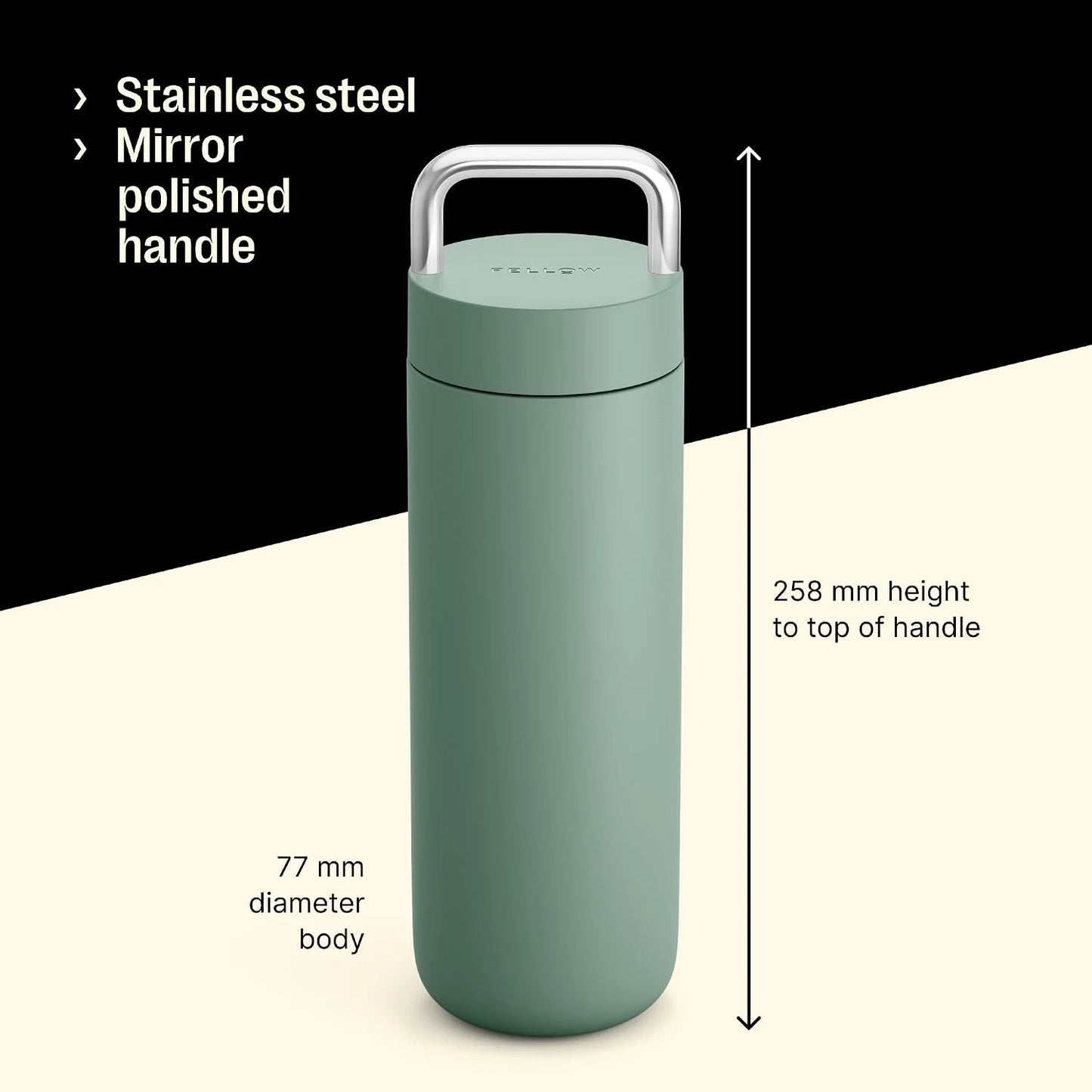 Fellow Carter Carry Ceramic Lined Travel Coffee Mug 20 oz - Smoke Green