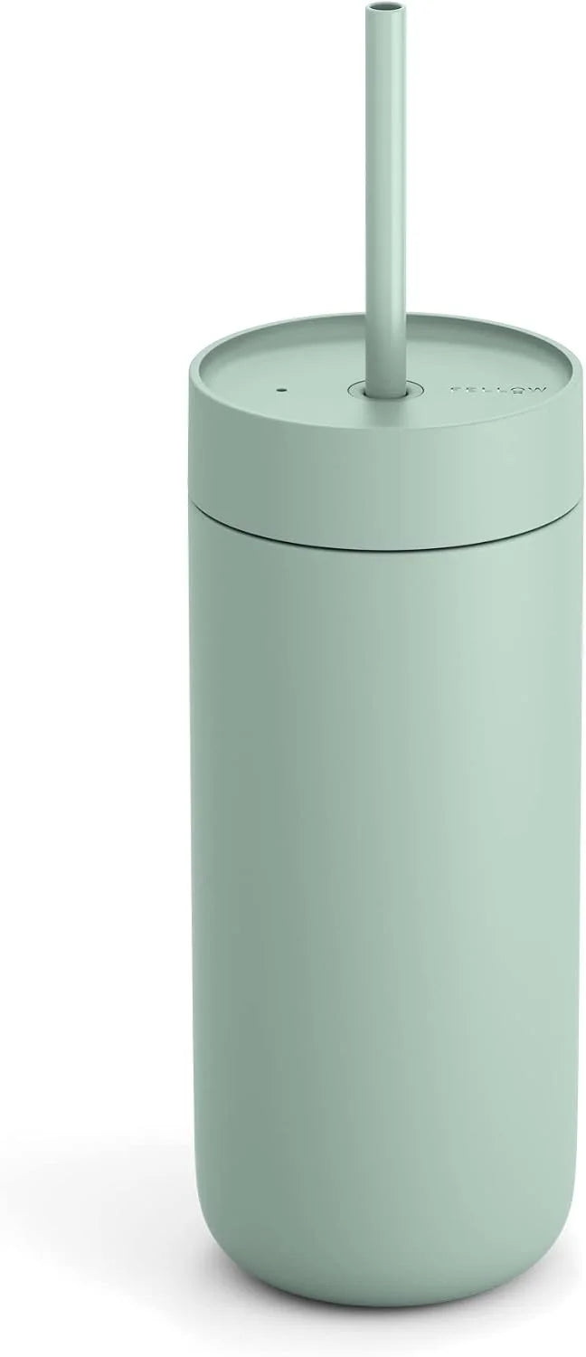 Fellow Carter Cold Ceramic Lined Tumbler 16 oz with Straw Lid, BPA-Free