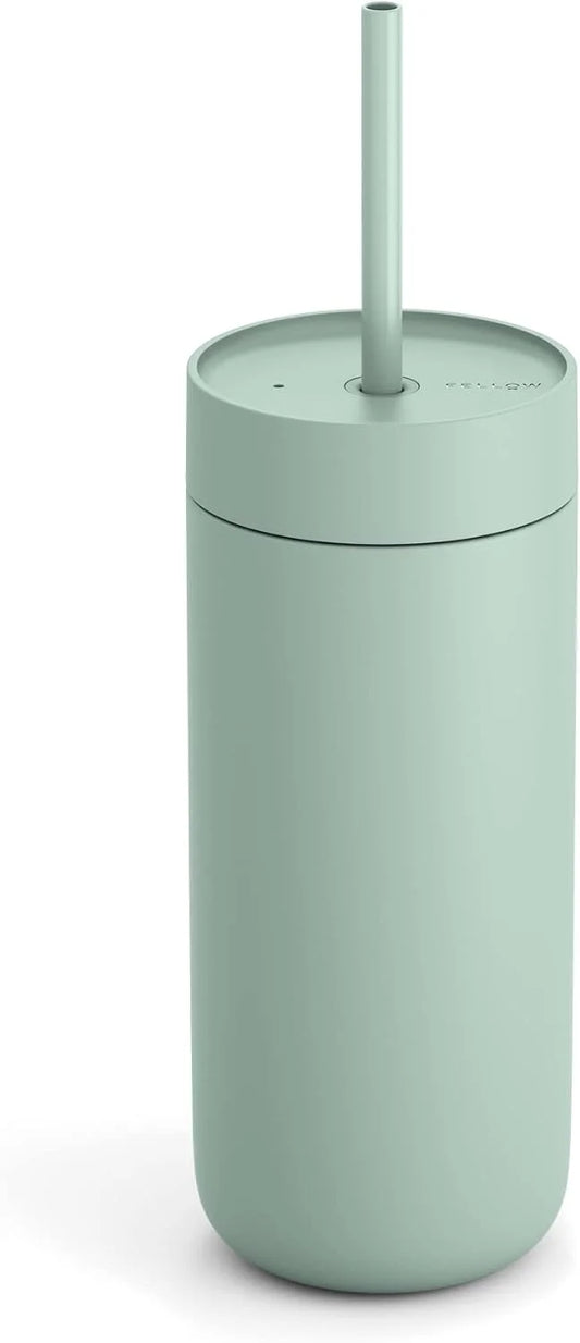 Fellow Carter Cold Ceramic Lined Tumbler 16 oz with Straw Lid, BPA-Free