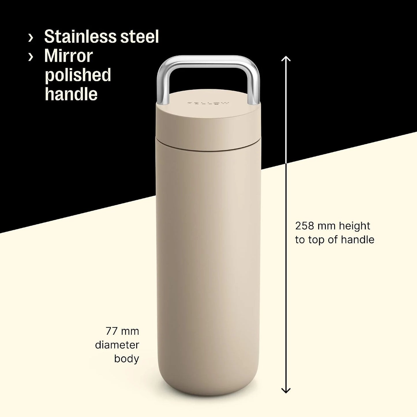 Fellow Carter Carry Ceramic Lined Travel Coffee Mug 20 oz - Sand Dune