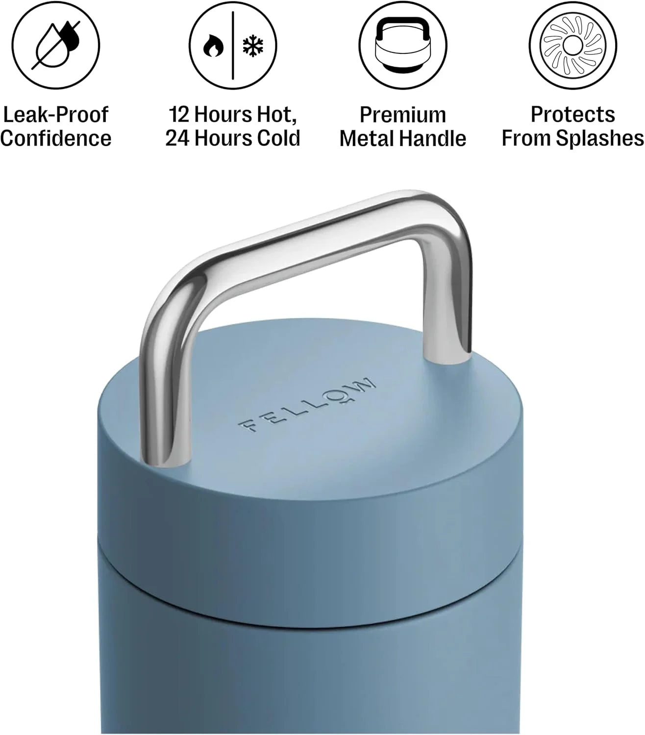 Fellow Carter Carry Ceramic Lined Travel Coffee Mug 20 oz - Hazy Blue