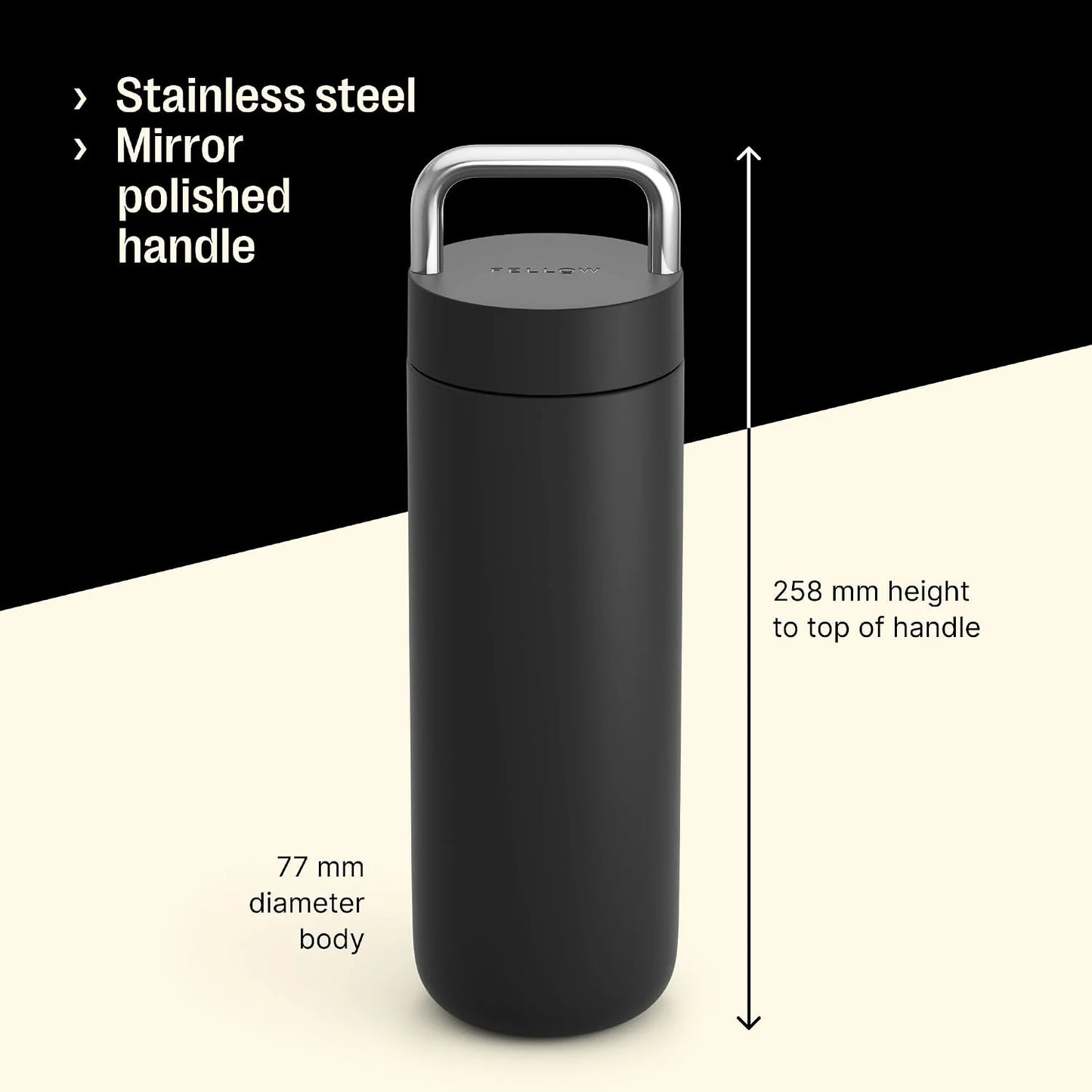 Fellow Carter Carry Ceramic Lined Travel Coffee Mug 20 oz - Matte Black