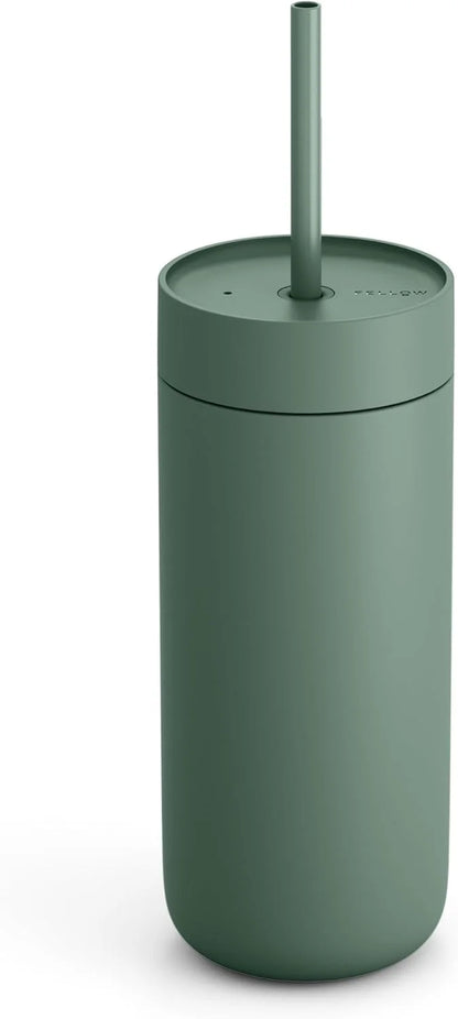 Fellow Carter Cold Ceramic Lined Tumbler 16 oz with Straw Lid, BPA-Free