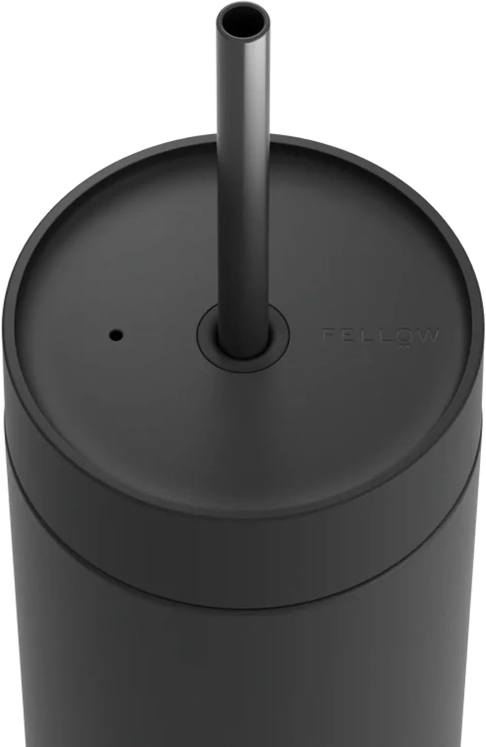 Fellow 20 oz Carter Cold Tumbler – Spill-Resistant Straw Lid, Stainless Steel Vacuum-Insulated Cup with Ceramic Interior and Reusable Straw for Cold Drinks,Fits Cup Holders,Dishwasher Safe,Matte Black