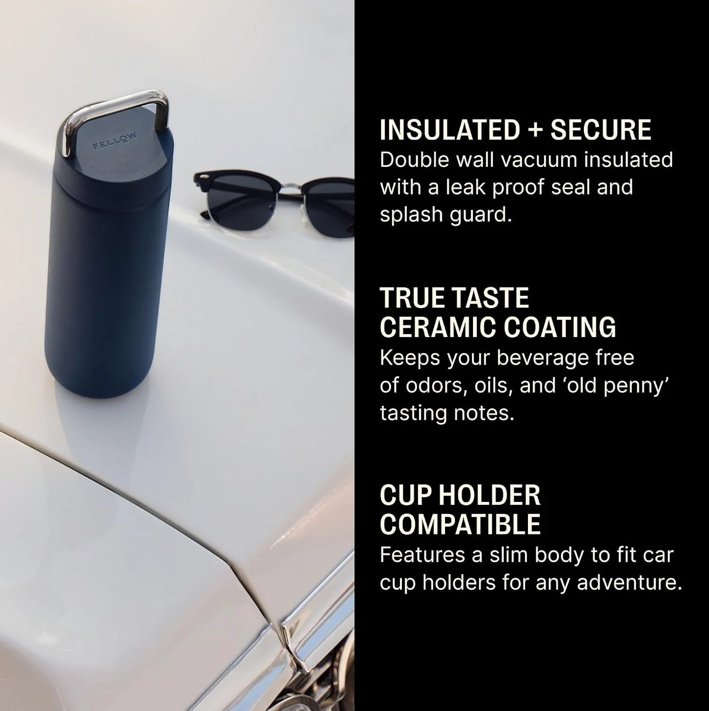 Fellow Carter Carry Ceramic Lined Travel Coffee Mug 20 oz - Stone Blue