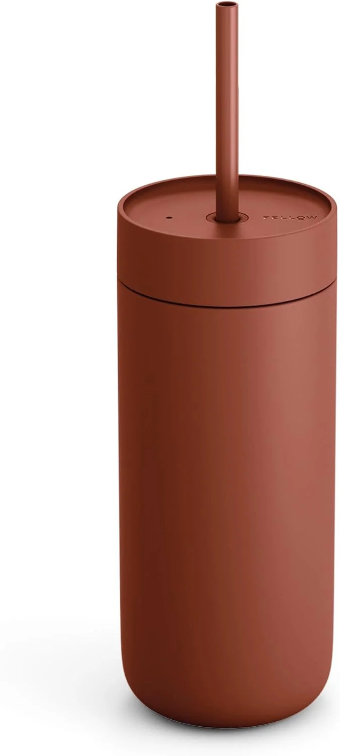 Fellow Carter Cold Ceramic Lined Tumbler 16 oz with Straw Lid, BPA-Free