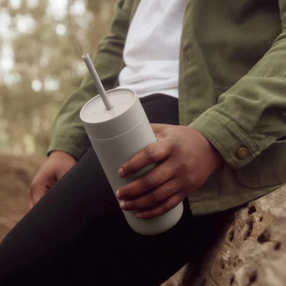 Fellow Carter Cold 20 oz Ceramic Lined Coffee Tumbler with Straw Lid