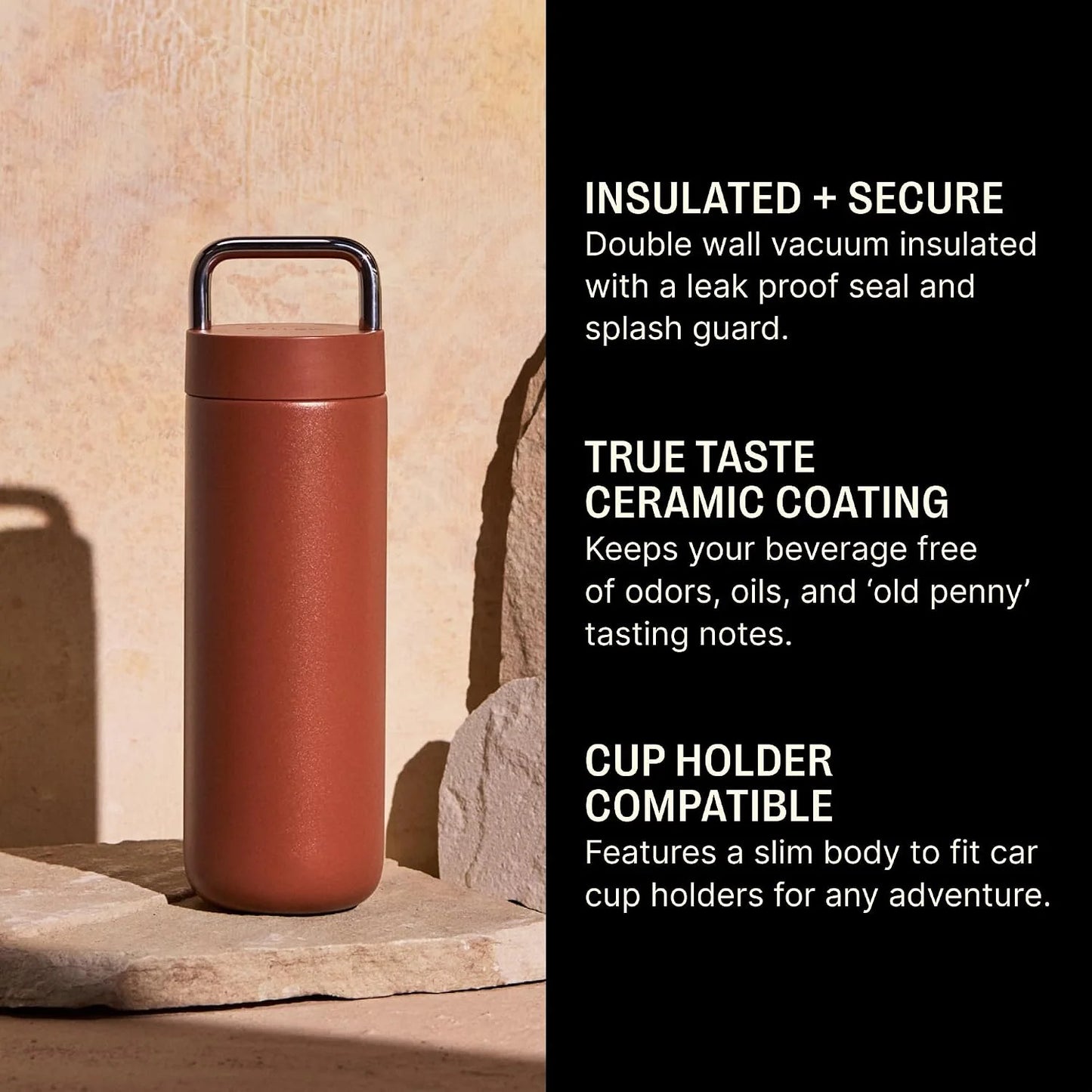 Fellow Carter Carry Ceramic Lined Travel Coffee Mug 20 oz - Sienna