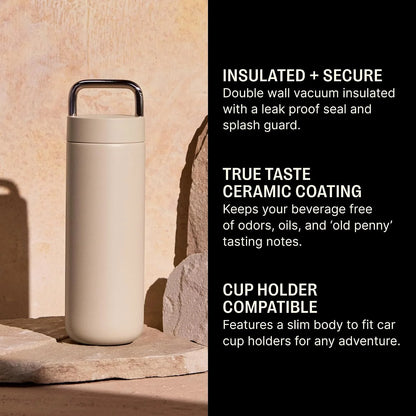 Fellow Carter Carry Ceramic Lined Travel Coffee Mug 20 oz - Sand Dune