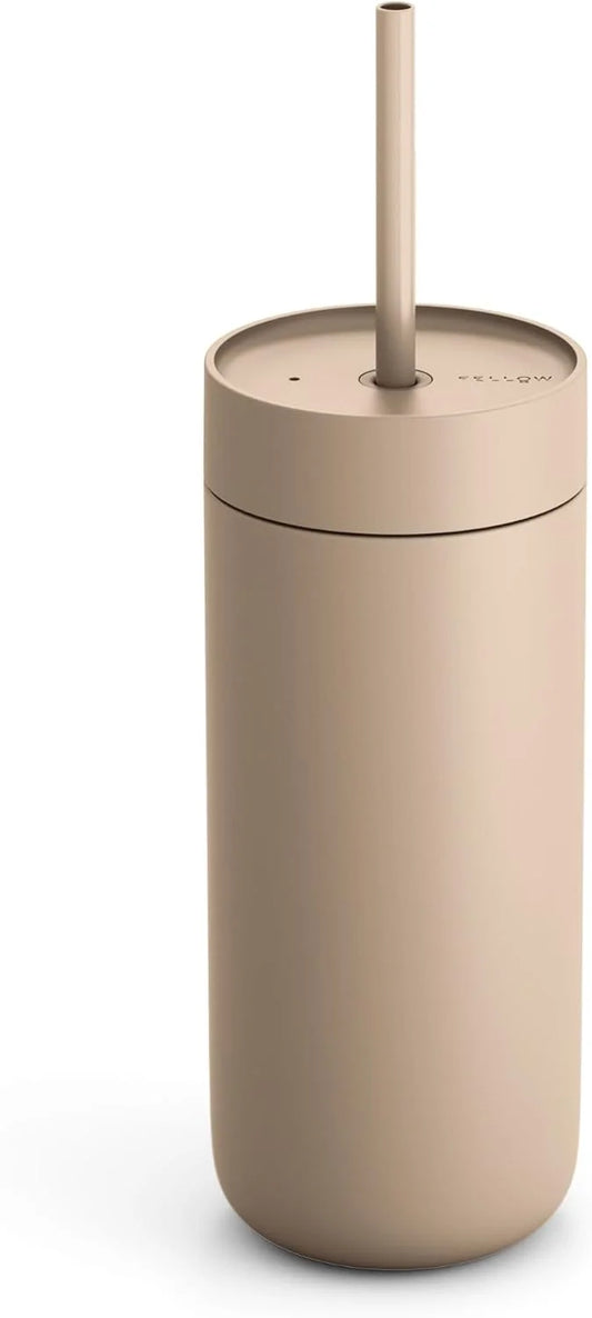 Fellow Carter Cold Ceramic Lined Tumbler 16 oz with Straw Lid, BPA-Free