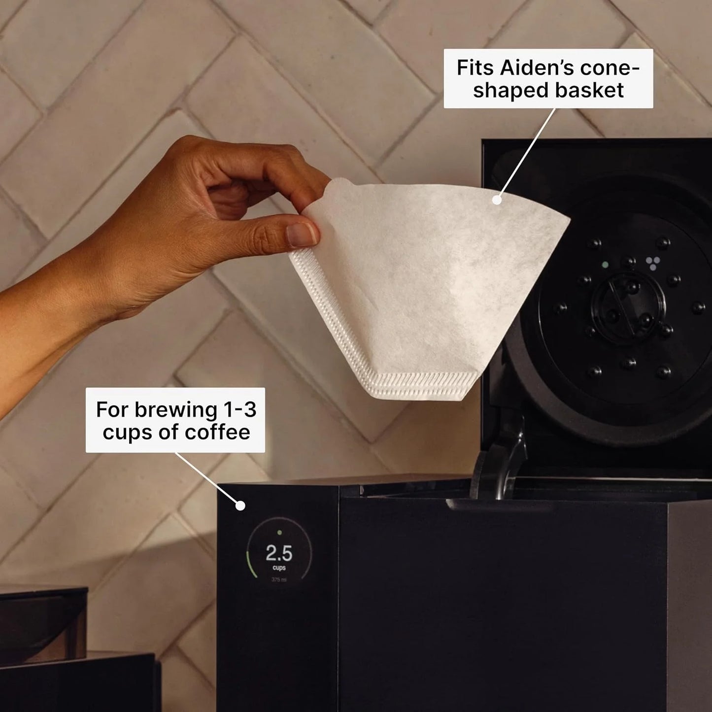 Fellow Aiden #2 Cone Coffee Filters 160 Count - Disposable Paper