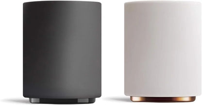 Fellow Monty Milk Art Cups - Double Wall Ceramic Latte Mug, 11 oz - Matte Black & White with Graphite & Copper Base - Set of 2