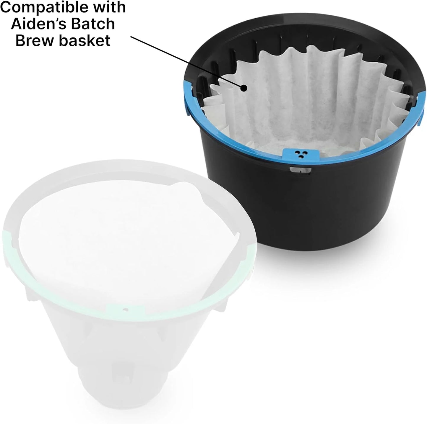 Fellow Aiden 50 Count Basket Coffee Filters for 8-12 Cup, Flat Bottom